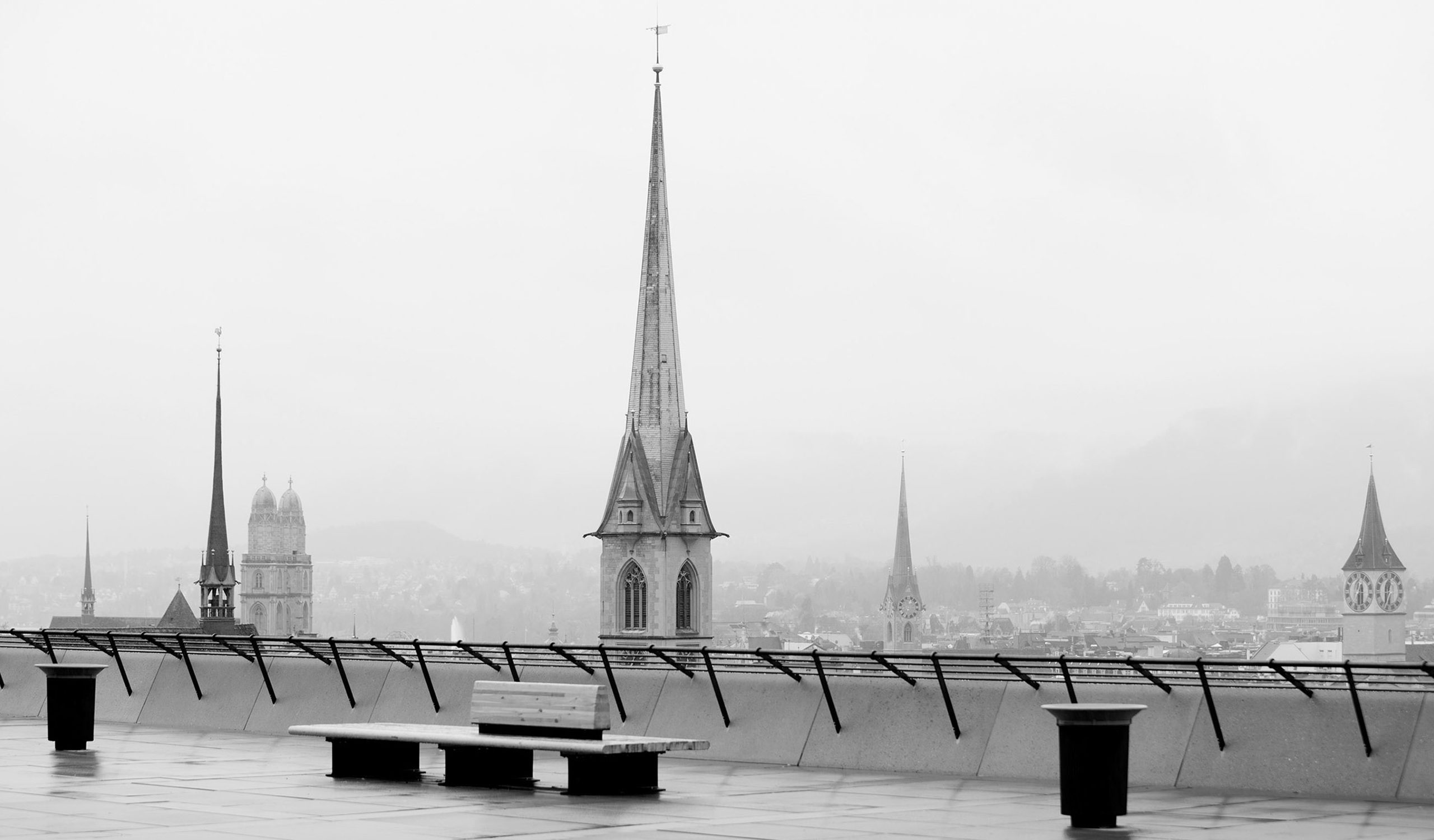 Der Blick von Universität und ETH Zürich auf die Altstadt von Zürich. Fotografie Justin Hession