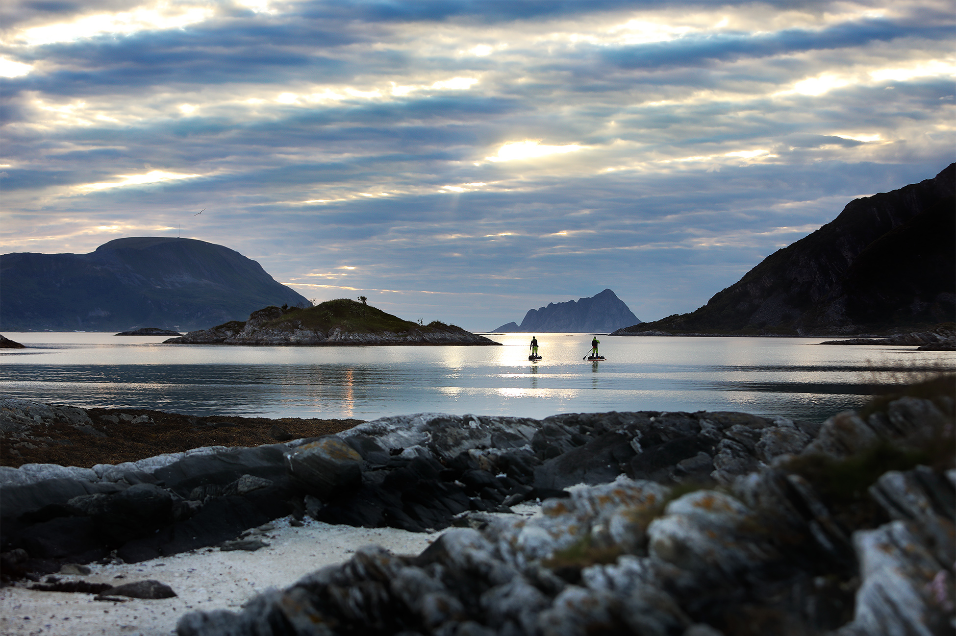Isolated, wild and adventurous Stand Up Paddling in Northern Norway, Tromso, Arctic Circle